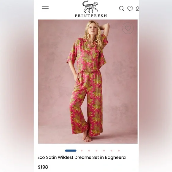 Printfresh Bagheera Satin Wildest Dreams PJ set - Picture 1 of 8